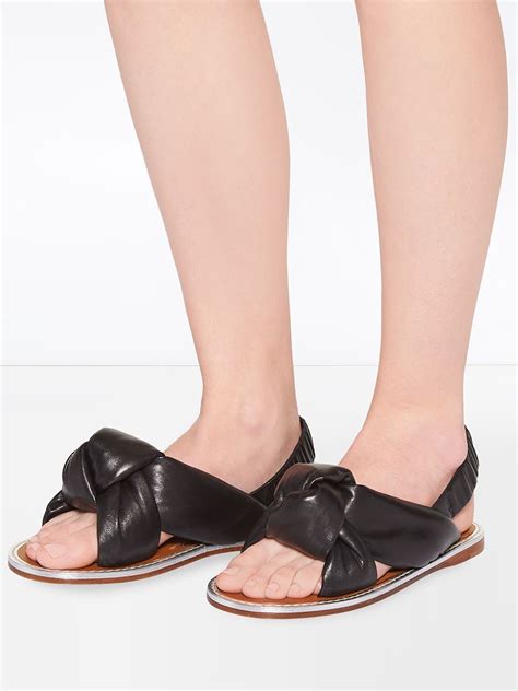 miu miu knotted sandals|Black Nappa Leather Sandals .